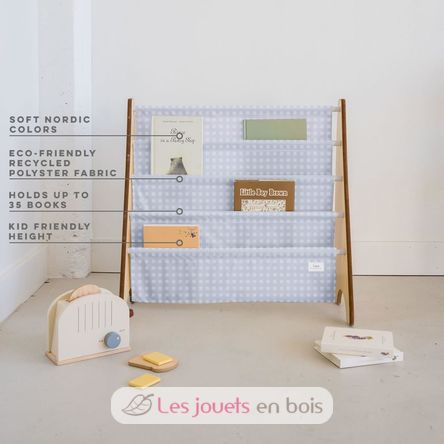 Bibliothèque enfant vichy bleu EFK-107-016-018 3 Sprouts 5