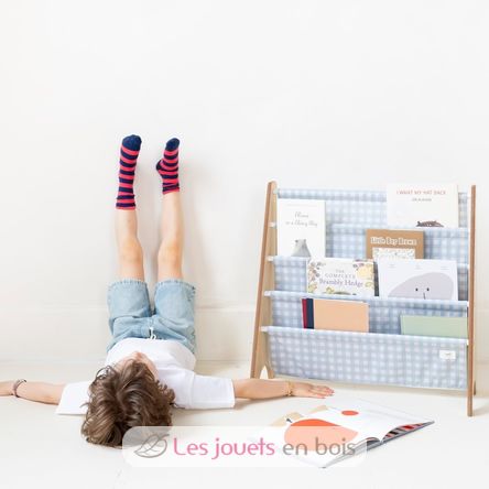 Bibliothèque enfant vichy bleu EFK-107-016-018 3 Sprouts 2