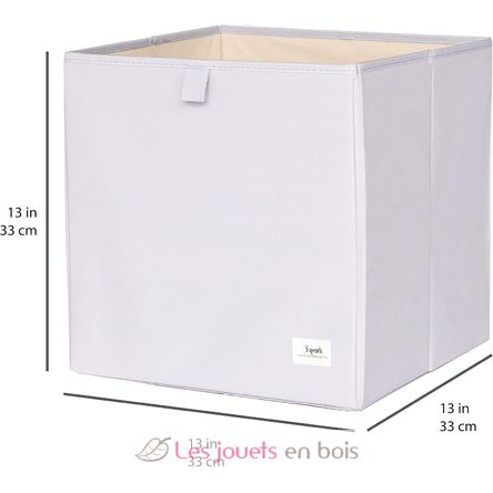 Cube de rangement uni gris clair EFK107-002-027 3 Sprouts 2