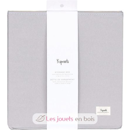 Cube de rangement uni gris clair EFK107-002-027 3 Sprouts 4