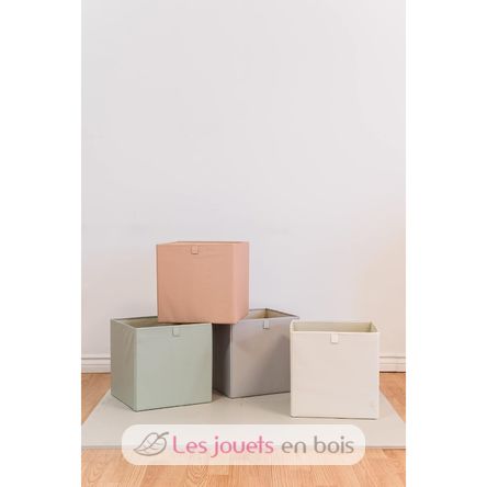 Cube de rangement uni gris clair EFK107-002-027 3 Sprouts 3