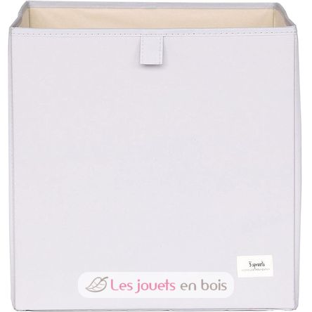 Cube de rangement uni gris clair EFK107-002-027 3 Sprouts 1