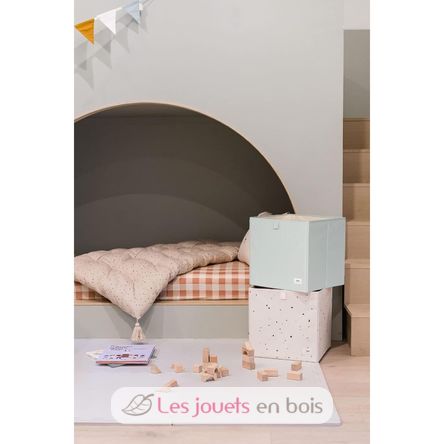 Cube de rangement uni vert EFK-107-002-026 3 Sprouts 3