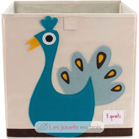 Cube de rangement Paon EFK107-002-005 3 Sprouts 1