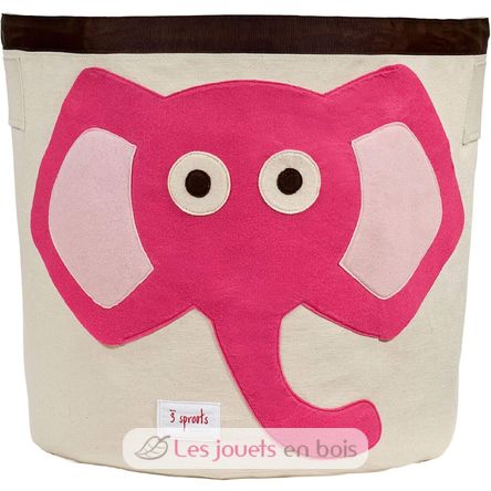 Sac à jouets Eléphant Rose EFK107-000-005 3 Sprouts 1