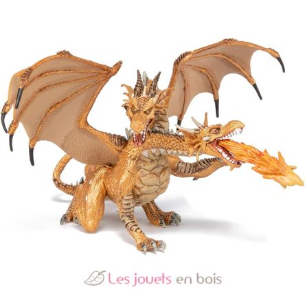 Figurine Dragon à deux têtes or PA38938-2984 Papo 2