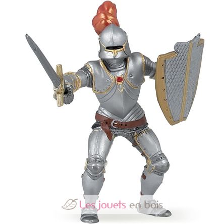 Figurine Chevalier en armure au plumet rouge PA-39244 Papo 1