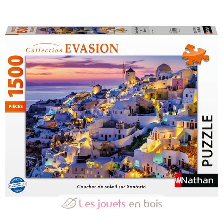 Puzzle Coucher de soleil sur Santorin 1500 pcs N12001532 Nathan 1