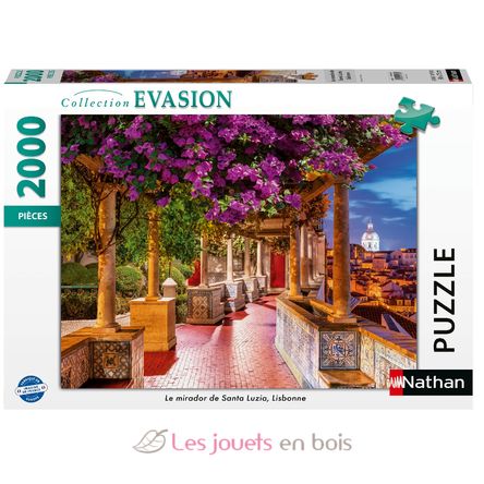 Puzzle Le mirador de Santa Luzia 2000 pcs N12001534 Nathan 1