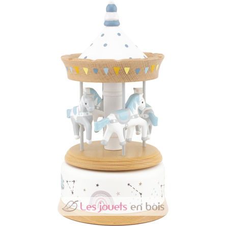 Boîte à musique carrousel bois naturel UL4128 Ulysse 2