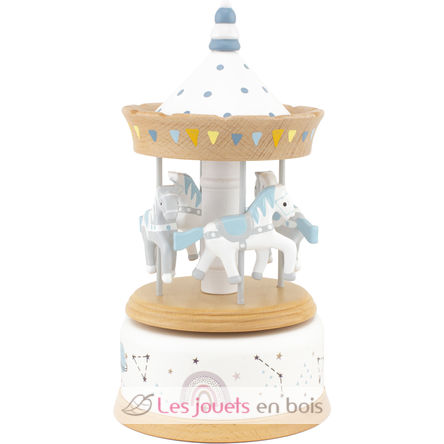 Boîte à musique carrousel bois naturel UL4128 Ulysse 1