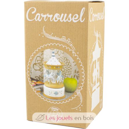 Boîte à musique carrousel bois naturel UL4128 Ulysse 3