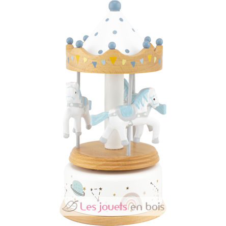 Petite boîte à musique carrousel bois naturel UL4129 Ulysse 4