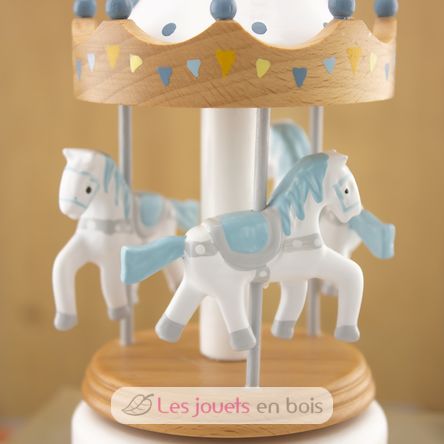 Petite boîte à musique carrousel bois naturel UL4129 Ulysse 8