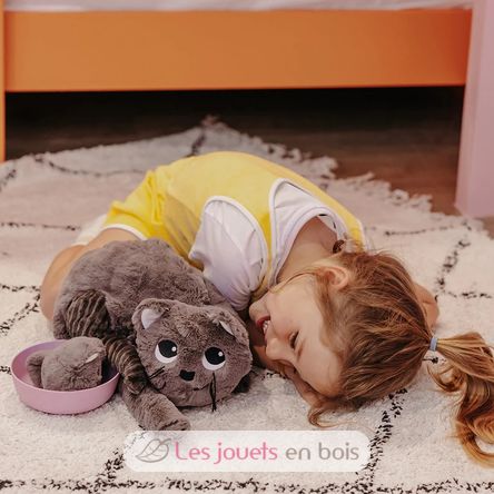 Peluche chat maman et son bébé gris DE74801 Les Déglingos 4