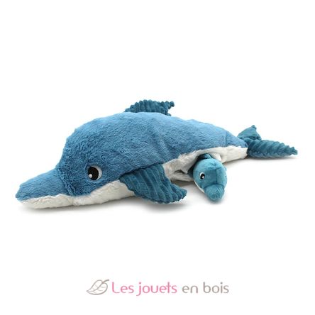 Peluche dauphin maman et son bébé bleu DE74901 Les Déglingos 3