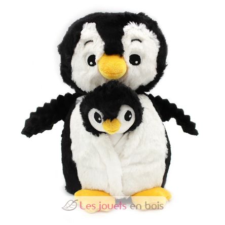 Peluche pingouin maman et son bébé noir DE75200 Les Déglingos 2