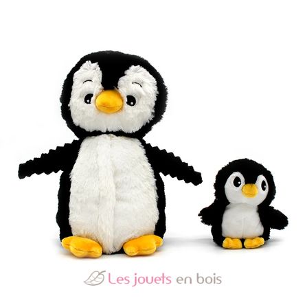 Peluche pingouin maman et son bébé noir DE75200 Les Déglingos 1