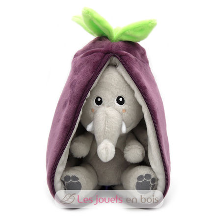 Peluche Flipetz Eléphant Aubergine DE-80103 Les Déglingos 1