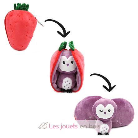 Peluche Flipetz Chouette Fraise DE-80104 Les Déglingos 2