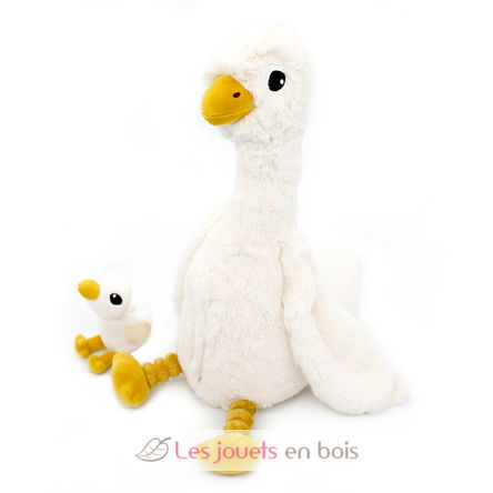 Peluche oie maman et son bébé blanc DE76000 Les Déglingos 1