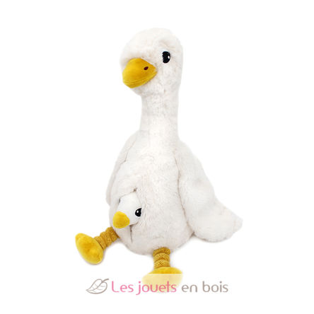 Peluche oie maman et son bébé blanc DE76000 Les Déglingos 2