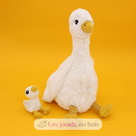 Peluche oie maman et son bébé blanc DE76000 Les Déglingos 3