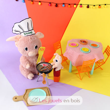 Peluche cochon maman et son bébé rose DE76020 Les Déglingos 4
