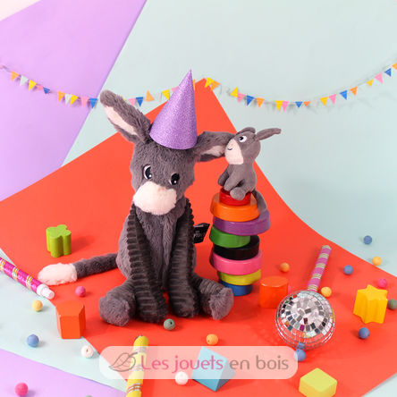 Peluche âne maman et son bébé gris DE76030 Les Déglingos 7