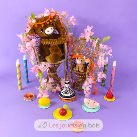 Peluche vache maman et son bébé marron DE76050 Les Déglingos 8
