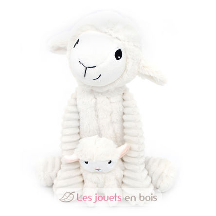 Peluche mouton maman et son bébé blanc DE76060 Les Déglingos 1