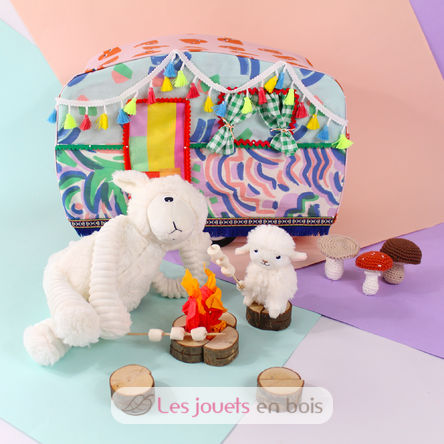 Peluche mouton maman et son bébé blanc DE76060 Les Déglingos 6
