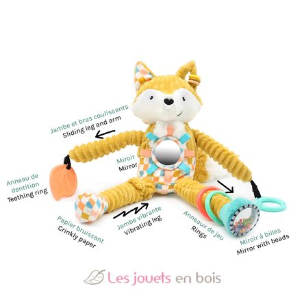 Peluche d'activités nomade Cyranos le renard DE42136 Les Déglingos 3