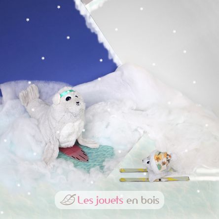 Peluche otarie maman et son bébé gris DE76100 Les Déglingos 8