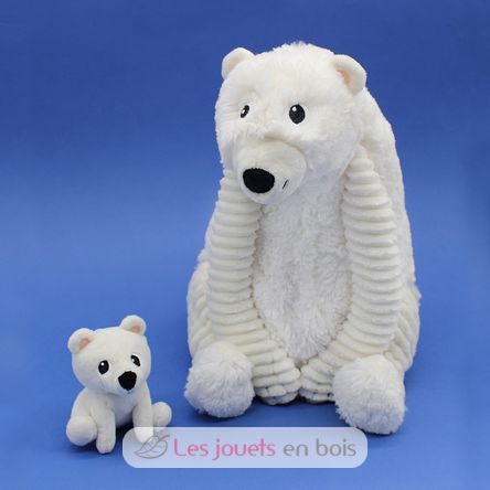 Peluche ours polaire maman et son bébé blanc DE76110 Les Déglingos 4