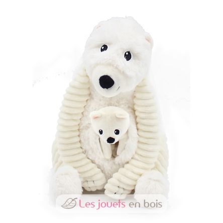 Peluche ours polaire maman et son bébé blanc DE76110 Les Déglingos 3