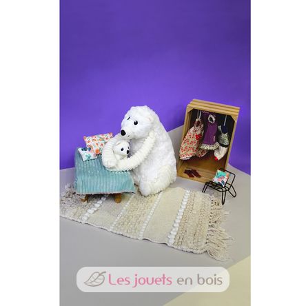 Peluche ours polaire maman et son bébé blanc DE76110 Les Déglingos 8