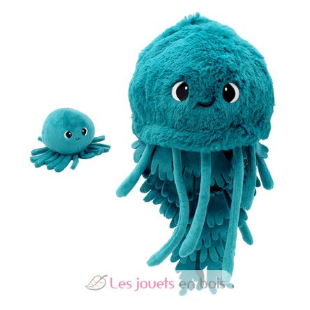 Peluche méduse maman et son bébé bleu DE75900 Les Déglingos 1