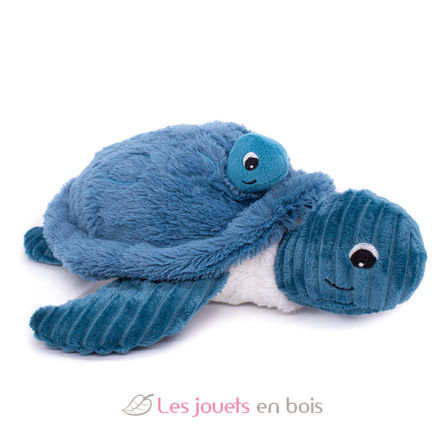 Peluche maman bébé tortue bleu DE73500 Les Déglingos 1