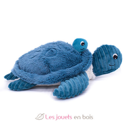 Peluche maman bébé tortue bleu DE73500 Les Déglingos 3