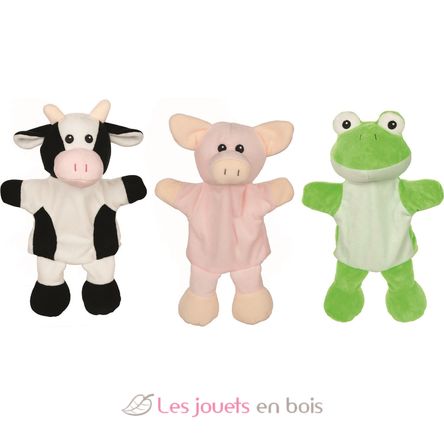 Marionnettes vache cochon grenouille GK50959 Goki 1
