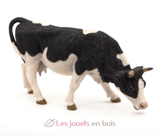 Figurine Vache noire et blanche broutant PA51150-3153 Papo 8
