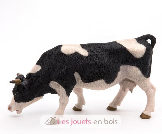 Figurine Vache noire et blanche broutant PA51150-3153 Papo 6