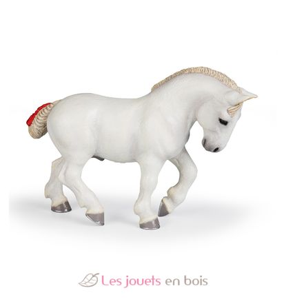 Figurine Percheron blanc PA-51567 Papo 1