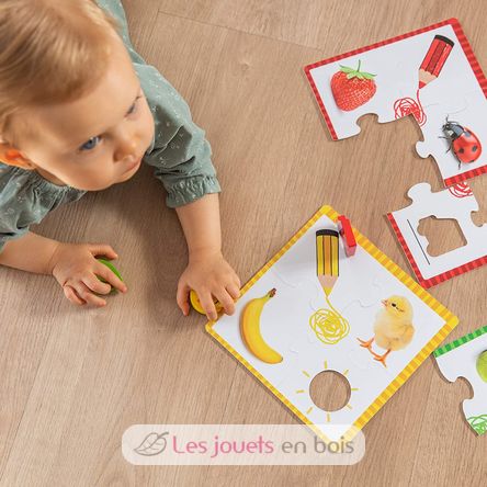 Puzzle en bois jouet éducatif jeu d'association pour 2 à 4 ans