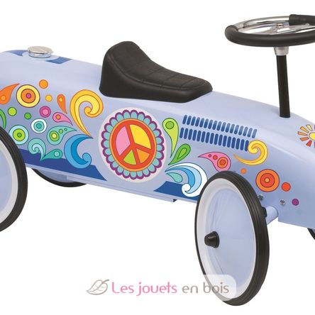 Porteur voiture bleu Peace and Love GK53770 Goki 2