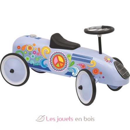 Porteur voiture bleu Peace and Love GK53770 Goki 1