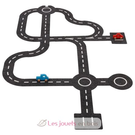 Circuit avec 2 voitures - Goki 53812 - Circuit en feutrine pour voitures