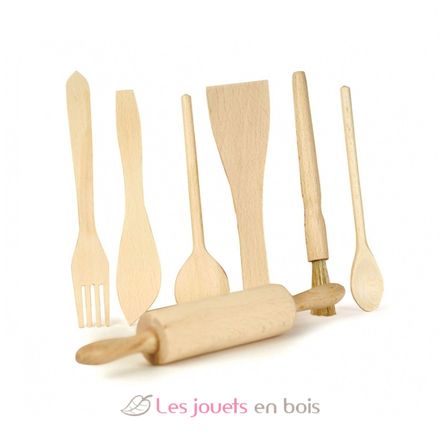 Kit de cuisine présentoir ustensiles en bois