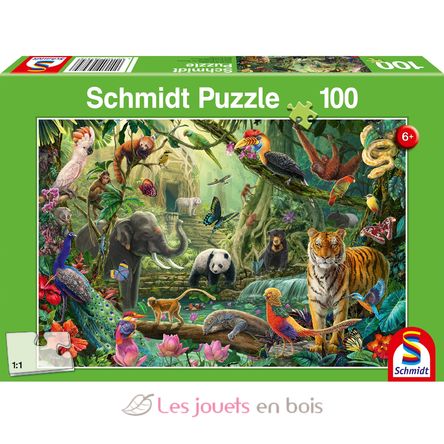 Puzzle Les animaux de la jungle 100 pcs S-56485 Schmidt Spiele 1